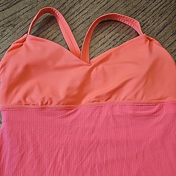 Lululemon orange wrap it tank top with built in sports bra size - Picture 2 of 8